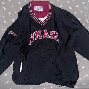 Vintage UMASS Champion Red and Black Pullover Jacket